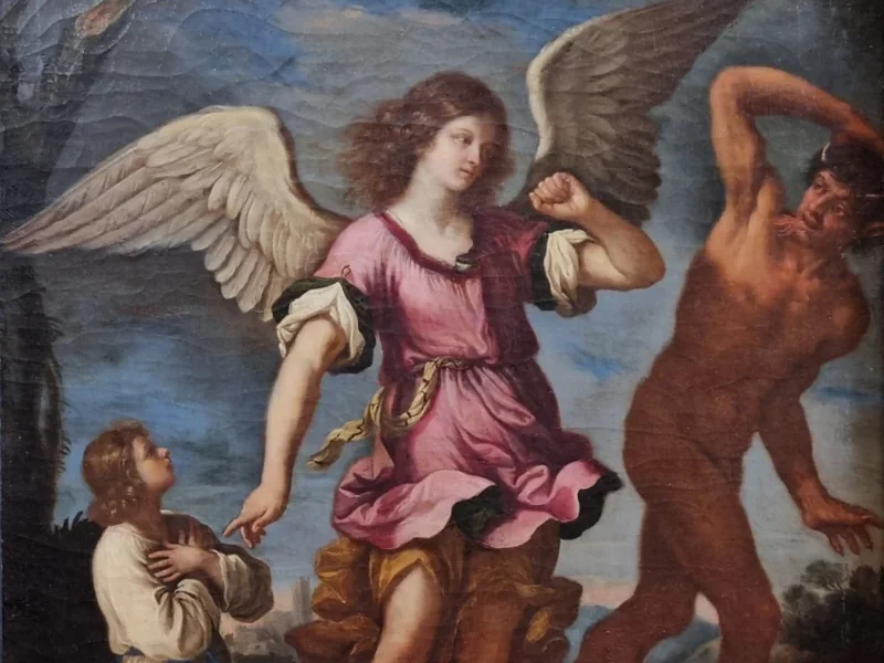 1594-Bartolomeo Gennari - L'Ange gardien protégeant un enfant du démon